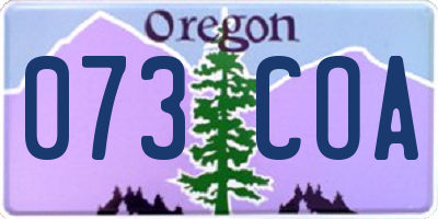 OR license plate 073COA