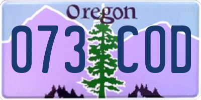 OR license plate 073COD