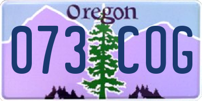 OR license plate 073COG