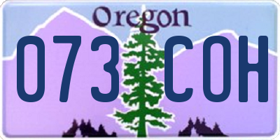 OR license plate 073COH