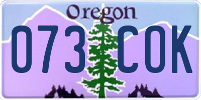 OR license plate 073COK