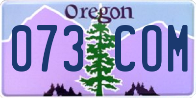 OR license plate 073COM