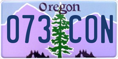 OR license plate 073CON
