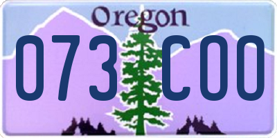 OR license plate 073COO