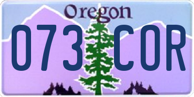 OR license plate 073COR