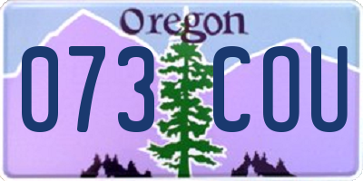 OR license plate 073COU
