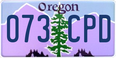 OR license plate 073CPD