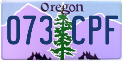 OR license plate 073CPF