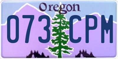 OR license plate 073CPM