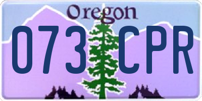 OR license plate 073CPR
