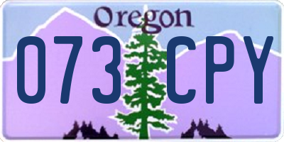 OR license plate 073CPY