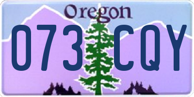 OR license plate 073CQY