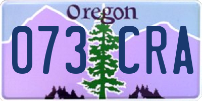OR license plate 073CRA