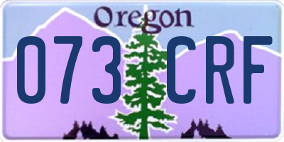 OR license plate 073CRF