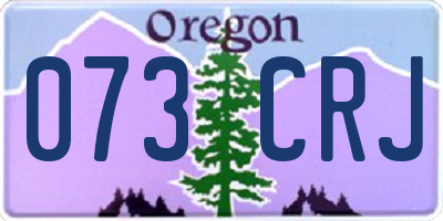OR license plate 073CRJ