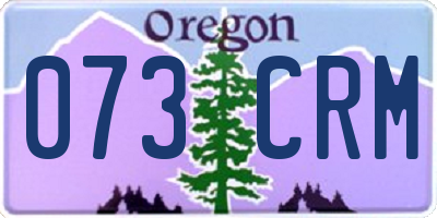 OR license plate 073CRM