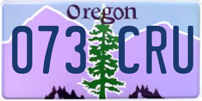 OR license plate 073CRU