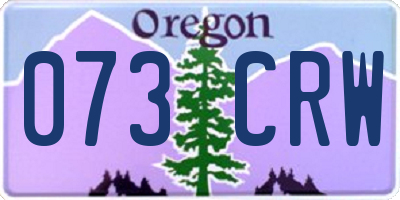 OR license plate 073CRW