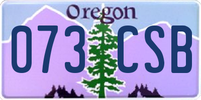 OR license plate 073CSB