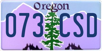 OR license plate 073CSD