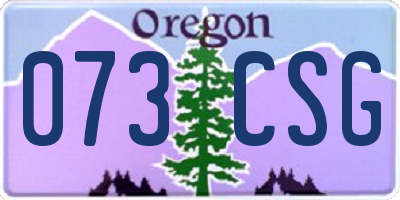 OR license plate 073CSG