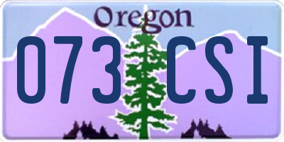 OR license plate 073CSI
