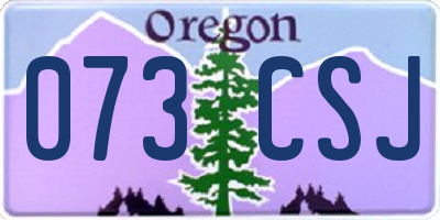 OR license plate 073CSJ