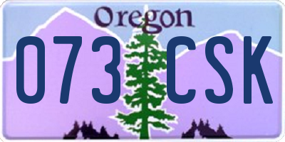OR license plate 073CSK