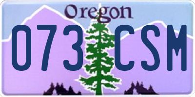 OR license plate 073CSM