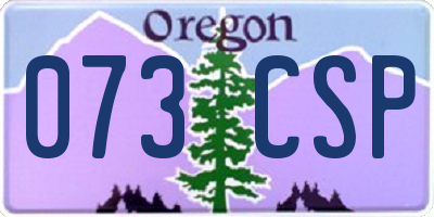 OR license plate 073CSP