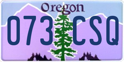 OR license plate 073CSQ