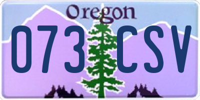 OR license plate 073CSV
