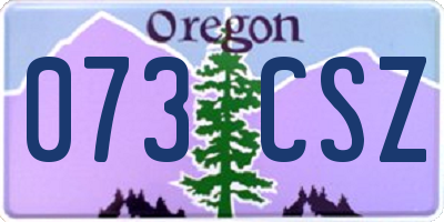 OR license plate 073CSZ