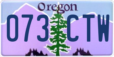 OR license plate 073CTW