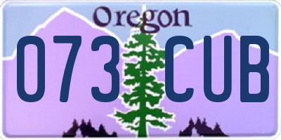 OR license plate 073CUB