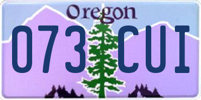 OR license plate 073CUI