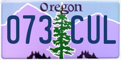 OR license plate 073CUL