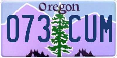 OR license plate 073CUM