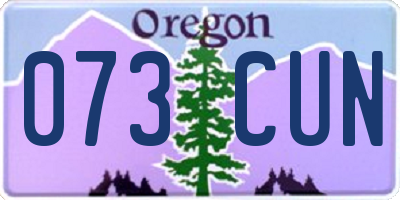 OR license plate 073CUN