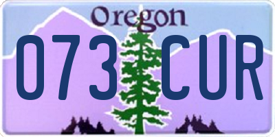 OR license plate 073CUR