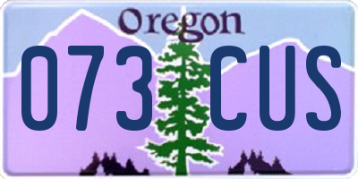 OR license plate 073CUS