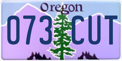 OR license plate 073CUT