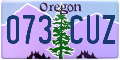 OR license plate 073CUZ