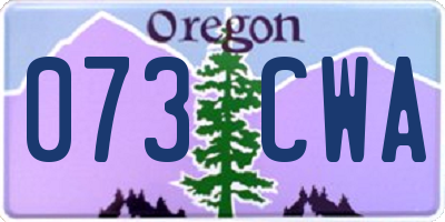 OR license plate 073CWA