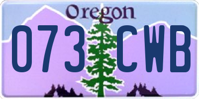 OR license plate 073CWB
