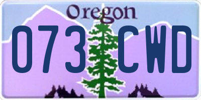 OR license plate 073CWD