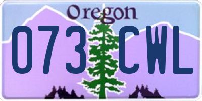 OR license plate 073CWL