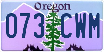 OR license plate 073CWM