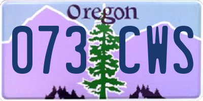 OR license plate 073CWS