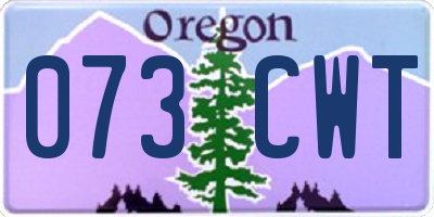 OR license plate 073CWT